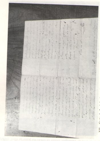 XII - Carta de José de Amenábar, escrita en pliego sin letras de agua, dirigida al Obispo de Buenos Aires en 1835, con providencia de dicha curia en la última página.